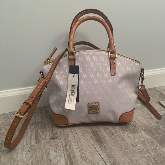 DOONEY & BOURKE CHARLIE Crossbody SATCHEL Signature Lavender NWT - Picture 2 of 8